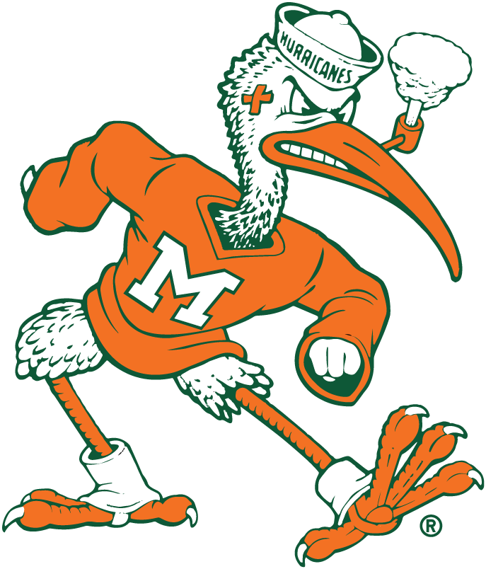 Miami Hurricanes 1964-1982 Mascot Logo DIY iron on transfer (heat transfer)